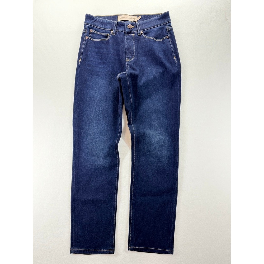 Soft Surroundings Straight Leg Dark Wash Stretch Jeans PS Petite Small